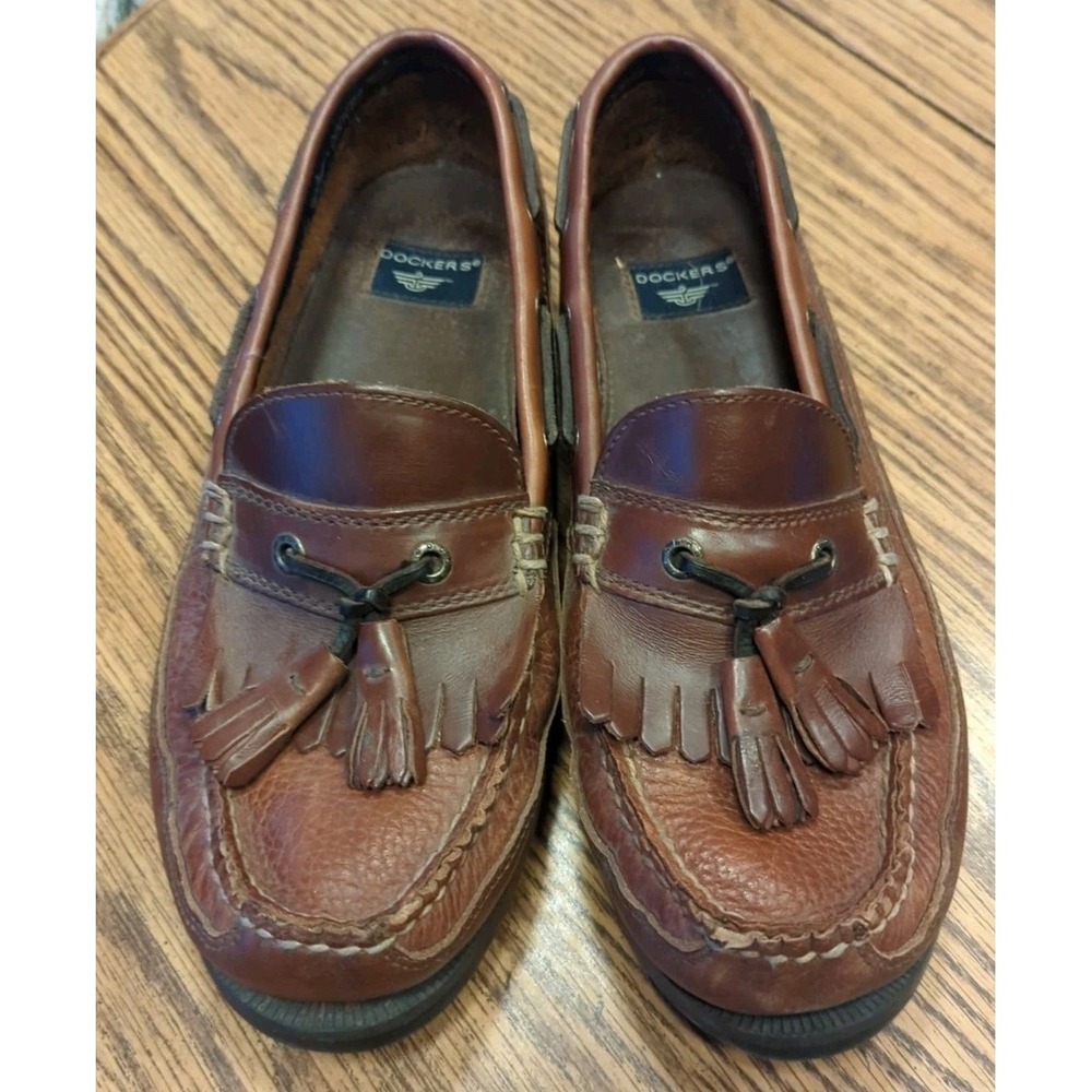 Vintage Dockers Men's Brown Color Size 8.5‎ M Boat Loafers Moccasin With Tassels